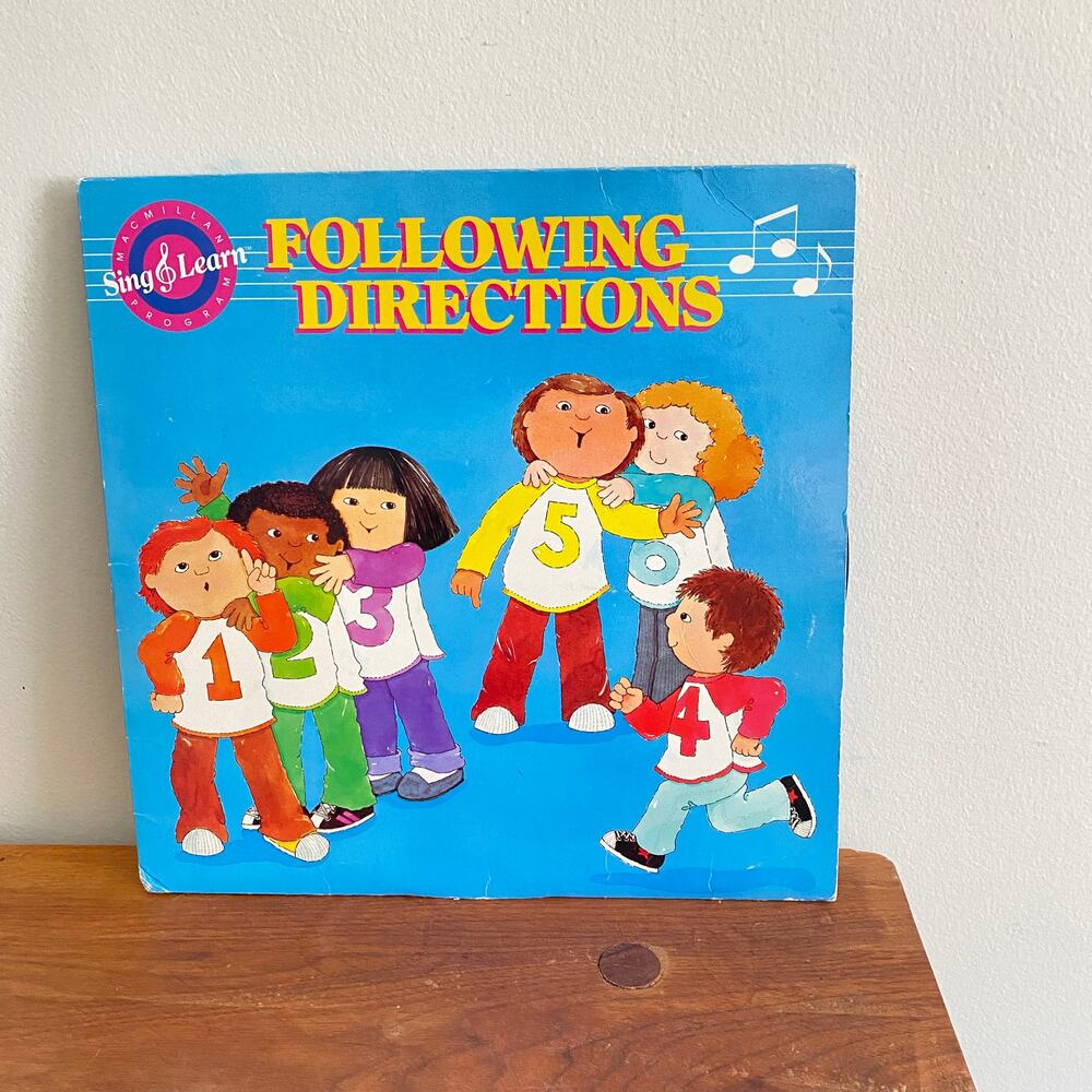 Vintage 1987 Following Directions Sing & Learn Vinyl Record